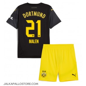 Borussia Dortmund Donyell Malen #21 Vieraspaita Lapsille 2024-25 Lyhythihainen (+ shortsit)